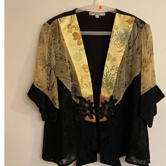 Spencer Alexis Jackets & Blazers - Spencer Alexis Petites Gold Asian Style Jacket Classic Work Special Occasion